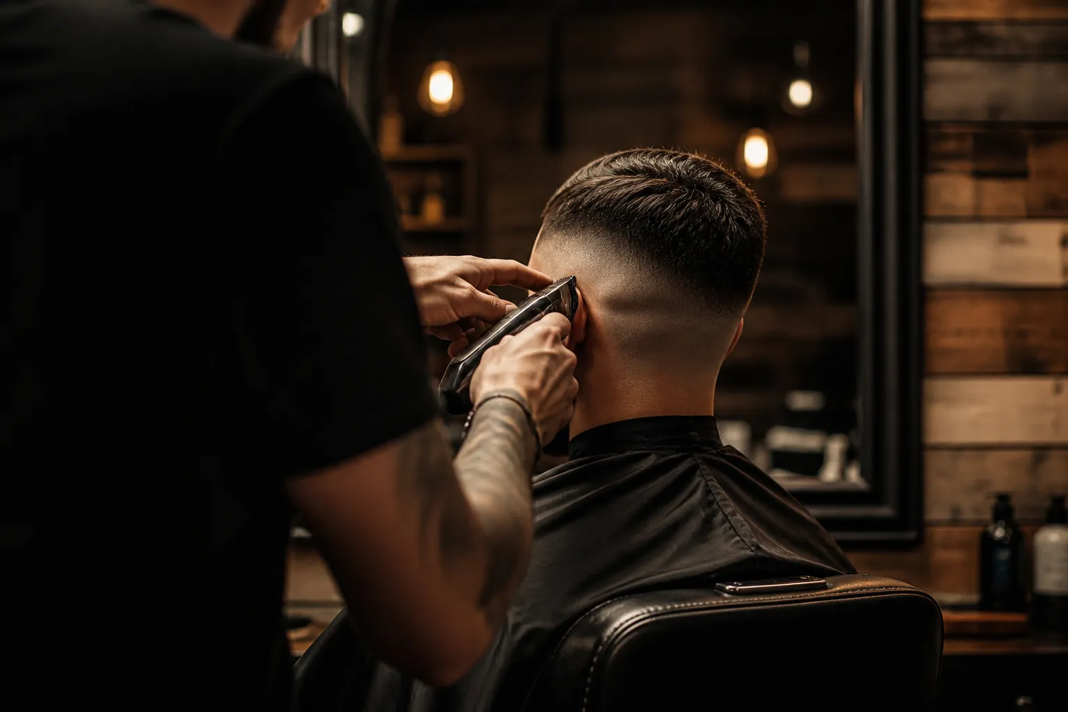 Clipper work blending a skin fade.